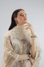 Golden Organza Jacquard Baggy Shirt