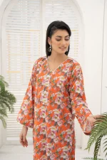 Orange Lily Print Lawn 2-Piece Suit